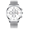 Alloy Band And Case Men's Casual Business Round Dial Scale Quartz Watch