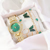 Alloy Band Fashion Female Emerald Green Round Dial Butterfly Bracelet Watch