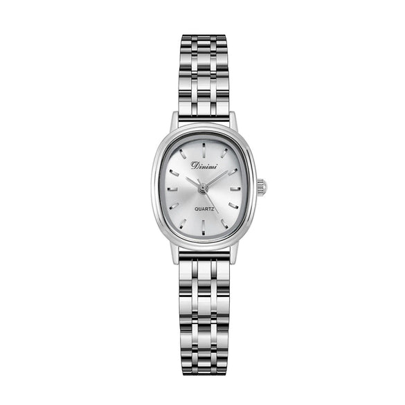 Alloy Band Oval Dial Women's Casual Simple Quartz Watch