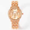 Alloy Band Quartz Watch For Couple Business Style Round Dial