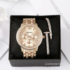 Alloy Band Quartz Watch For Couple Business Style Round Dial