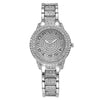 Alloy Band Quartz Watch With Roman Literal And Full Diamond For Women Leisure Style Round Dial