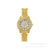 Alloy Band Round Dial Quartz Watch Hip Hop Style Full Diamond