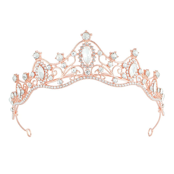 Alloy Baroque Rhinestone Electroplated Rhombus Crown For Adult Women Bridal Hair Accessories