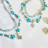 Alloy Bead Chain Women's Handmade Bohemian Animal Geometric Zodiac Turtle Pendant Starfish Turquoise Multi Layer Stacked Clavicle Necklace