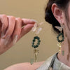 Alloy Beaded Bamboo Tassel And Pink Butterfly Animal Zodiac Electroplated Women's Earrings