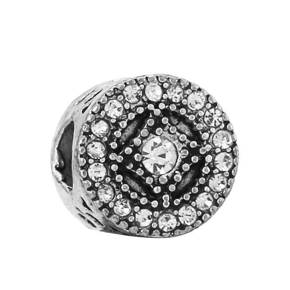 Alloy Beaded Bracelet Necklace With Peony Five Petal Flower Shape And Totem Pattern Electroplated