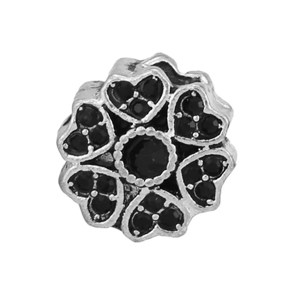 Alloy Beaded Bracelet Necklace With Peony Five Petal Flower Shape And Totem Pattern Electroplated