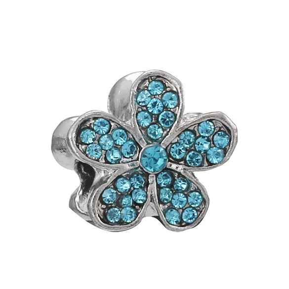 Alloy Beaded Bracelet Necklace With Peony Five Petal Flower Shape And Totem Pattern Electroplated