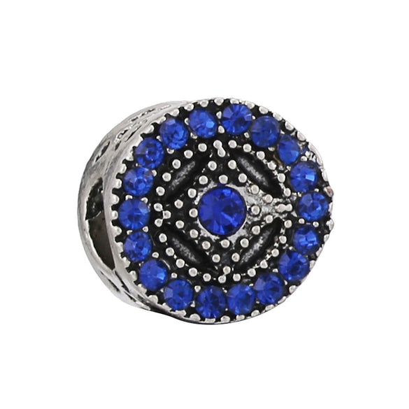 Alloy Beaded Bracelet Necklace With Peony Five Petal Flower Shape And Totem Pattern Electroplated
