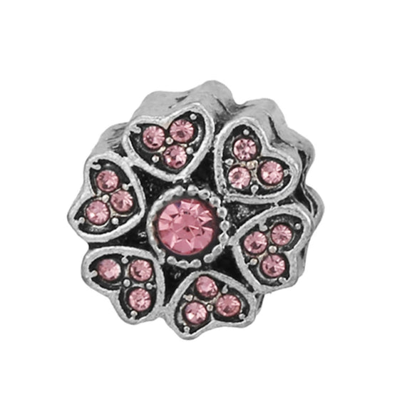 Alloy Beaded Bracelet Necklace With Peony Five Petal Flower Shape And Totem Pattern Electroplated
