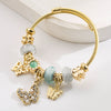 Alloy Beaded Bracelet Set With Diamonds Butterfly Geometric Style Women's