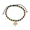 Alloy Beaded Couple Bracelet With Small Tree Pendant And Electroplating Style