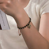 Alloy Beaded Couple Bracelet With Small Tree Pendant And Electroplating Style