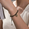Alloy Beaded Couple Bracelet With Small Tree Pendant And Electroplating Style