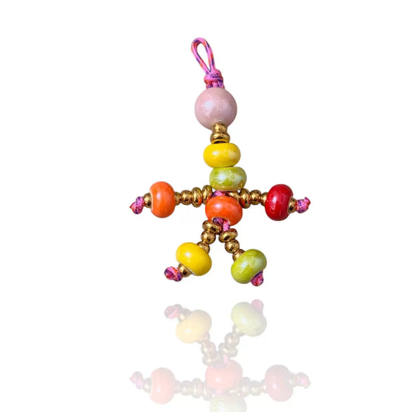 Alloy Beaded Doll Bag Pendant With Geometric Style Heart Water Drop Bell Patterns And Electroplating Processing