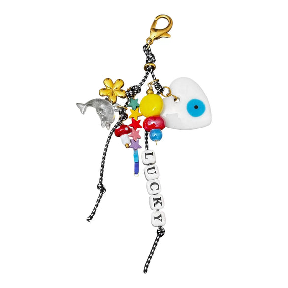 Alloy Beaded Doll Bag Pendant With Geometric Style Heart Water Drop Bell Patterns And Electroplating Processing