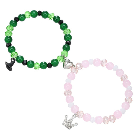 Alloy Beaded Geometric Style Diamond Treated Magic Bad Witch Friendship Unisex Bracelet
