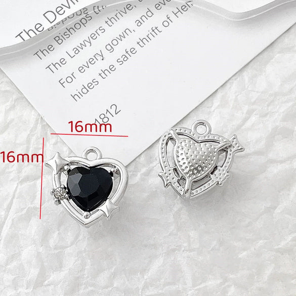 Alloy Beaded Pendant Bracelet Necklace With Cross And Bear Black Pink Lovely Style Electroplated Line Pattern