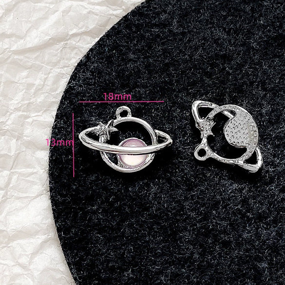 Alloy Beaded Pink Sweetheart Butterfly Love Cross Cat Pendant Electroplated Handmade Bracelet Necklace Accessories With Stars Love Pattern