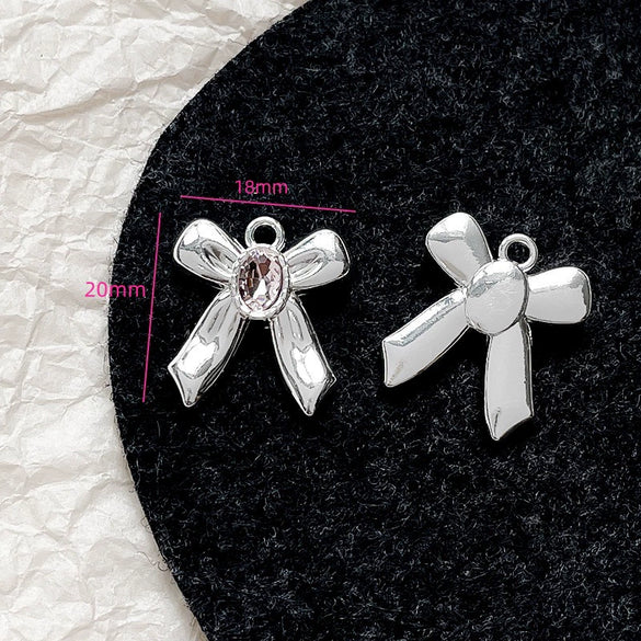 Alloy Beaded Pink Sweetheart Butterfly Love Cross Cat Pendant Electroplated Handmade Bracelet Necklace Accessories With Stars Love Pattern