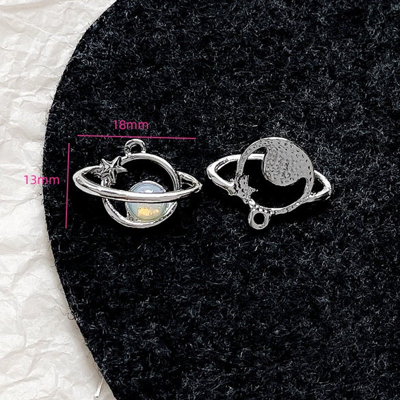 Alloy Beaded Pink Sweetheart Butterfly Love Cross Cat Pendant Electroplated Handmade Bracelet Necklace Accessories With Stars Love Pattern