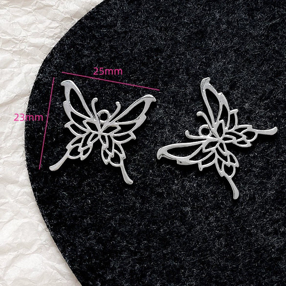 Alloy Beaded Pink Sweetheart Butterfly Love Cross Cat Pendant Electroplated Handmade Bracelet Necklace Accessories With Stars Love Pattern