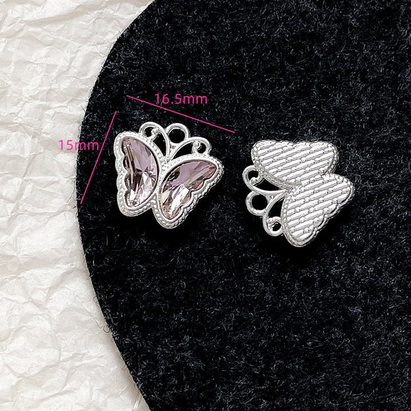 Alloy Beaded Pink Sweetheart Butterfly Love Cross Cat Pendant Electroplated Handmade Bracelet Necklace Accessories With Stars Love Pattern