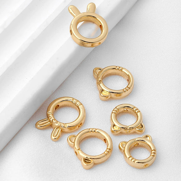 Alloy Beaded Ring Rabbit Heartshaped Doublehole Electroplated