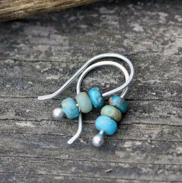 Alloy Beaded Turquoise Snowflake Geometric Women's Earrings