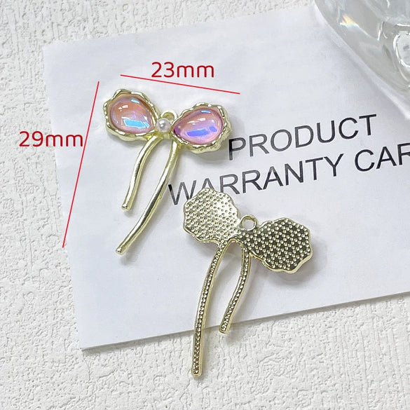 Alloy Beaded Y2k Sweet Heart Tulip Cherry Pendant Necklace And Bracelet Diy Handmade Accessories With Electroplating And Line Pattern