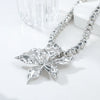 Alloy Beads Chain Flower Pendant Geometric Ladies Necklace