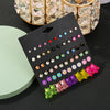 Alloy Bear Shape Stud Earrings With Animal Zodiac Diamond Design For Girls