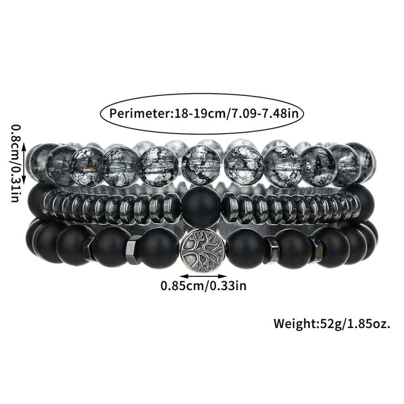 Alloy Black Gallstone And Black Magic Sand Manual Crafted Geometric Style Unisex Bracelet