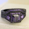 Alloy Black Zircon Plated Black Gold Ring With Geometric Pattern For Women