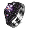 Alloy Black Zircon Plated Black Gold Ring With Geometric Pattern For Women