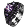 Alloy Black Zircon Plated Black Gold Ring With Geometric Pattern For Women