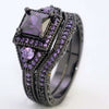 Alloy Black Zircon Plated Black Gold Ring With Geometric Pattern For Women