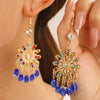 Alloy Bohemian Carved Hollow Geometric And Flower Earrings With Long Tassel Electroplating