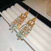 Alloy Bohemian Oil Dripping Rhombus Cotton Thread Tassel Earrings