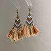 Alloy Bohemian Oil Dripping Rhombus Cotton Thread Tassel Earrings
