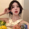 Alloy Bow And Heart Shape Electroplated Zircon Pearl Women's Earrings