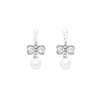 Alloy Bow And Heart Shape Electroplated Zircon Pearl Women's Earrings