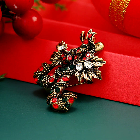 Alloy Bow Brooch With Diamond Design For Women Holiday Festival Element