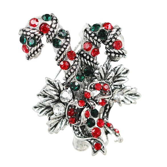 Alloy Bow Brooch With Diamond Design For Women Holiday Festival Element