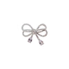 Alloy Bow Brooch With Flower Pattern For Women Electroplated Fixed Clothes Accessory