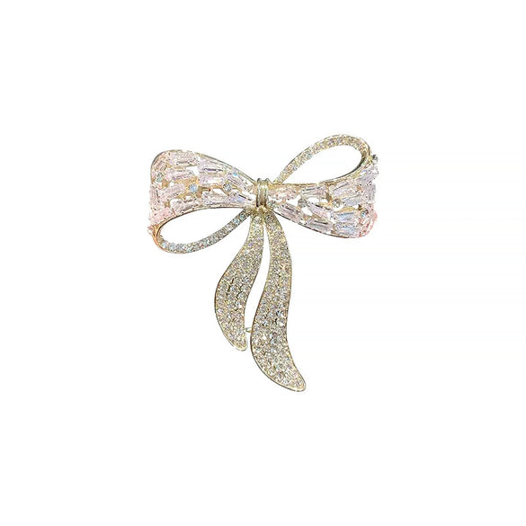 Alloy Bow Brooch Women's Luxury Natural Plant Flowers Style With Electroplating