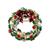 Alloy Bow Christmas Wreath Brooch For Women