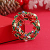 Alloy Bow Christmas Wreath Brooch For Women