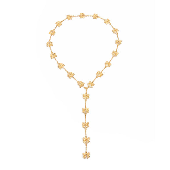 Alloy Bow Design Electroplating Long Necklace For Women